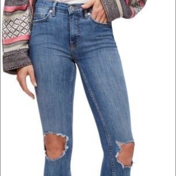 Free People High Rise Busted Skinny Jeans, NWT - Picture 4 of 6